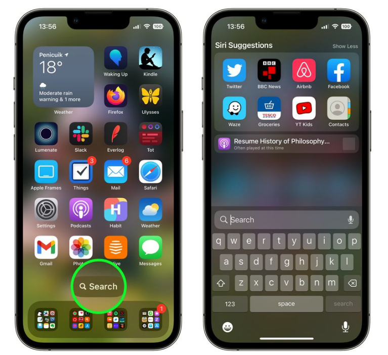 海兴苹果手机维修分享升级到 iOS 16 后，如何删除主屏幕上的搜索按钮 
